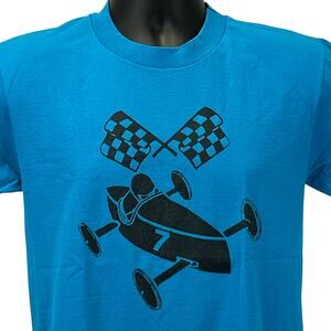 Vintage Soap Box Derby T Shirt Mens S Small Blue 90s Houston Texas Made In USA
